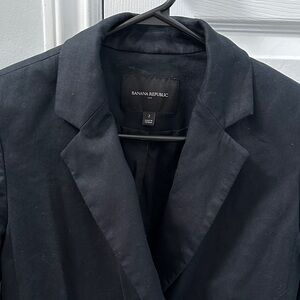 Banana Republic Black Double-Breasted Blazer